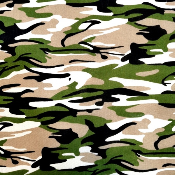 CAMOUFLAGE POLYCOTTON - GREEN